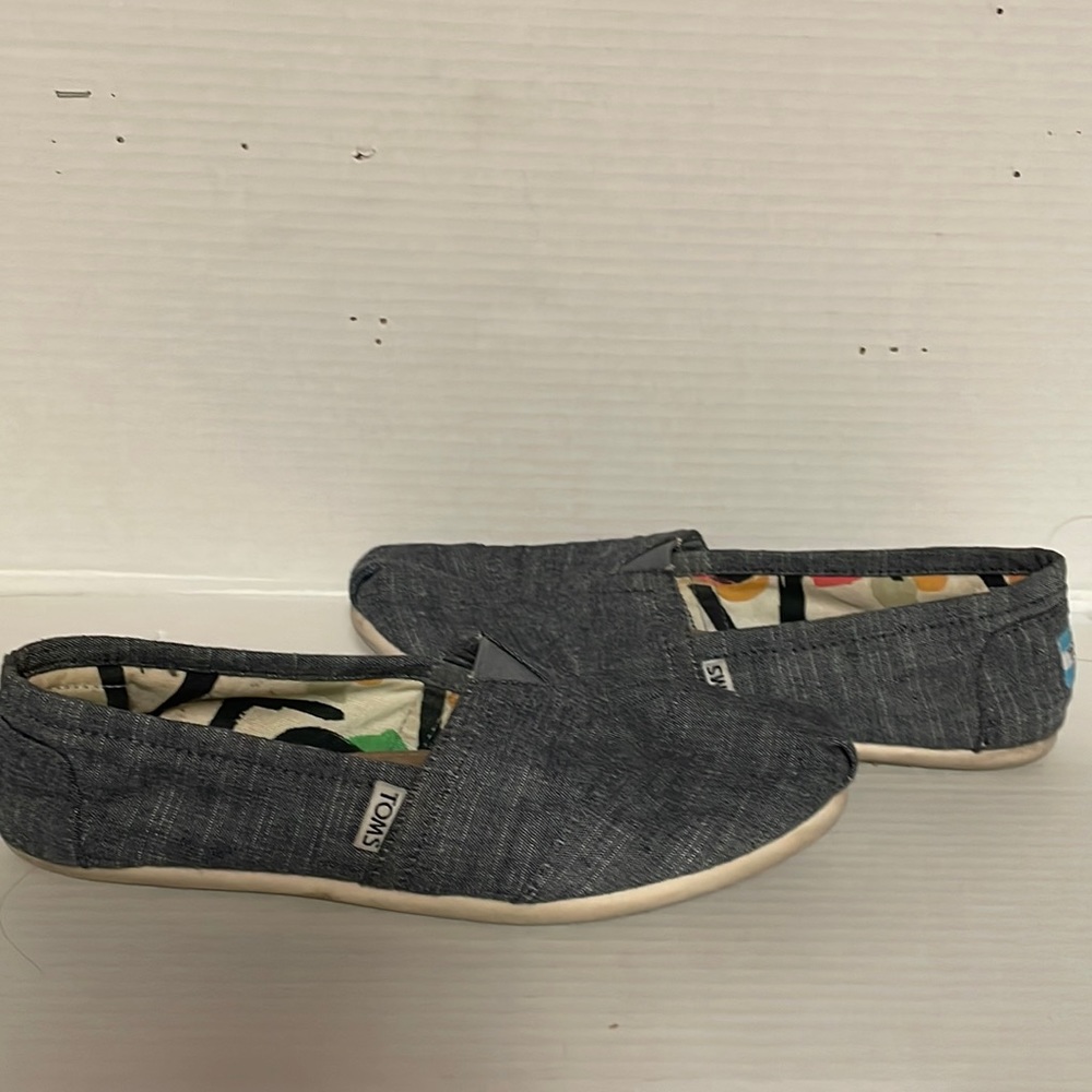 Size 9 Toms Gray Denim Material